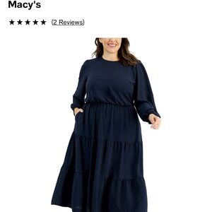 Brand New Navy Alfani tiered dress-size 18